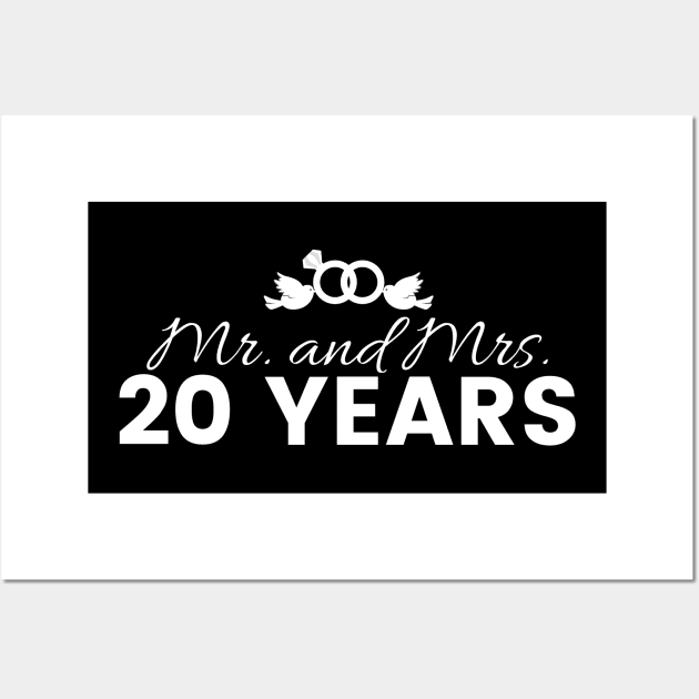 20th Wedding Anniversary Couples Gift Wall Art by Contentarama